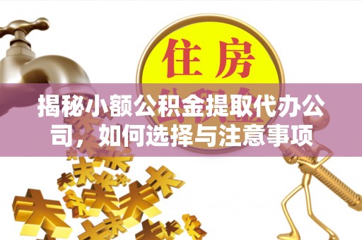 大兴揭秘小额公积金提取代办公司，如何选择与注意事项