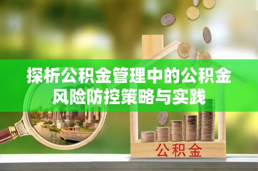 大兴探析公积金管理中的公积金风险防控策略与实践